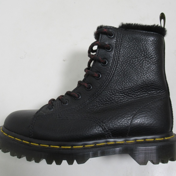 Dr Martens Barton Made In England Shearling Lined Leather Boots Black 5 M / 6 L - Picture 5 of 12